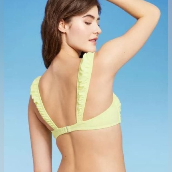 Wild Fable Women’s Tie Front Cap Sleeve Bralette Bikini - Picture 3 of 4